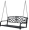 2 Seater Swing Seat Bench, Metal Garden Swing Chair with Chains, Weather Resistant, for the Patio, Yard, Deck and Yard, Black