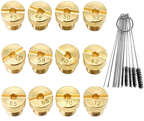 DUOJIN 12 ugelli principali da 5 mm per carburatore DELLORTO SHA ugello principale PHBG AD/DS carburatore da corsa per motori moto scooter sotto 75 flusso con aghi di pulizia