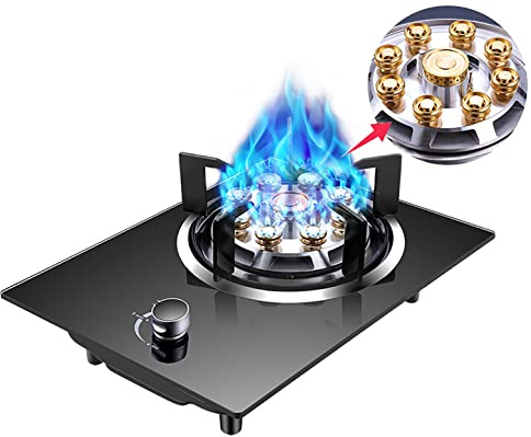 IBOWZ Plaque de Cuisson Gaz Table de Cuisson à gaz Table de Cuisson à gaz pour la Cuisson - Table de Cuisson à gaz intégrée - Plaque en Verre trempé Noir pour réchauffer,Cuire,bouillir,Frire,mijot