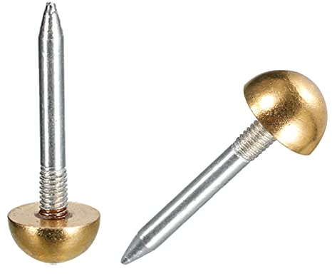 sourcing map 10Stk Polsternägel 3/8 Messing Möbelstifte Nägel Dekorativ Daumen Tack Druck Stifte für Möbel DIY Dekorativ Gold