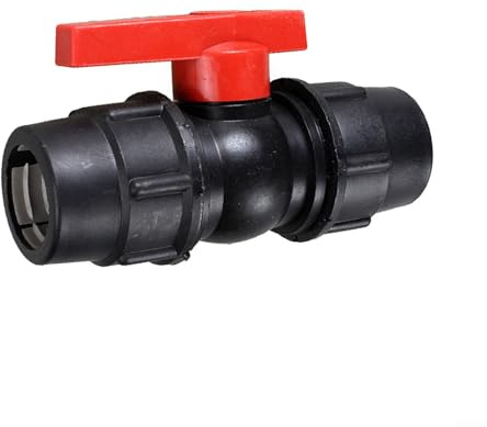 URPIZY PE Ball Valve Connector with External Thread Stop Valve, Pipe Connector Garden Tap Connector, PE Water Pipe Plastic Compression Fitting - 50mm
