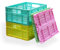 KINGSUSLAY 4x20L Klappboxen, faltbar stabil baskets,Einkaufskiste, Klappkisten Set Tragebox, Einkaufskörbe Körbe, Startseite Küche Aufbewahrung (Farben mischen)