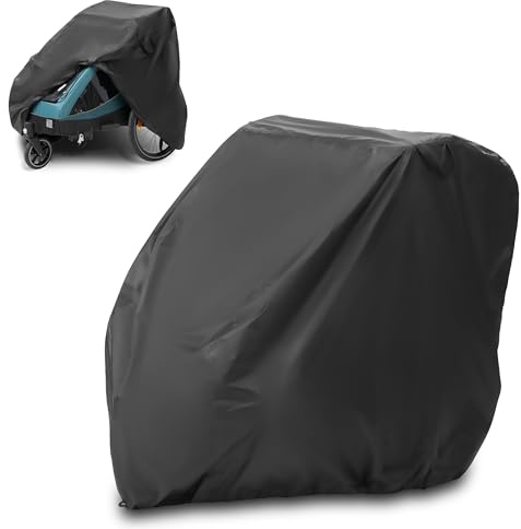Zamboo Abdeckung für Fahrradanhänger | Universal Faltgarage für Anhänger (kompatibel mit Thule, Croozer, Qeridoo, Tiggo UVM.) | wasserdichte Plane mit Tasche und Öffnung für Fahrrad-Schloss - Schwarz