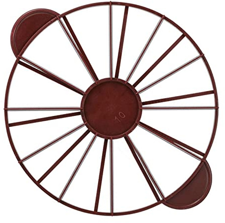 Aoresac Cake Portion Marker, Food Grade Round 10/12 Piece Cake Slice Marker Equal Portion Cutter Bread Cake Divider Baking Tool with Adjustable Handle For Baking, Parties, (Dark Red (Brown)
