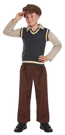 7-9 År - FANCY DRESS CHILD EVACUEE BOY M 7-9 YRS