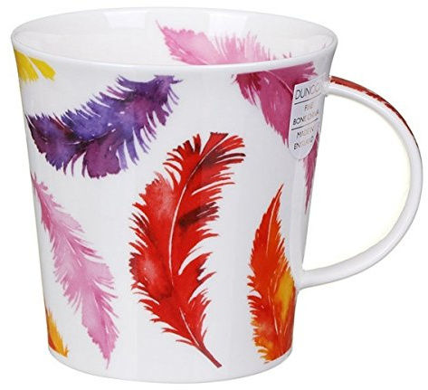 Dunoon - Taza de porcelana inglesa de Chatouille con plumas Cairngorm, color rojo