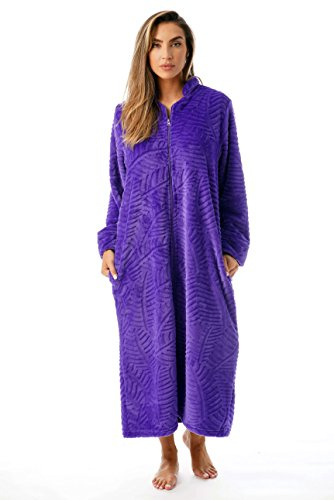 Just Love Damen Women's Plush Zipper Lounger Robe Classic