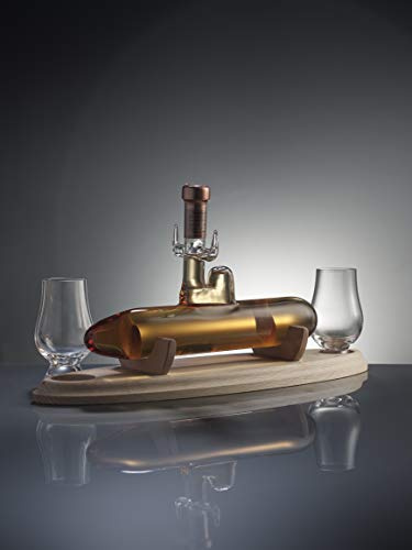 Submarine Whisky Decanter with 2 Whisky Glasses