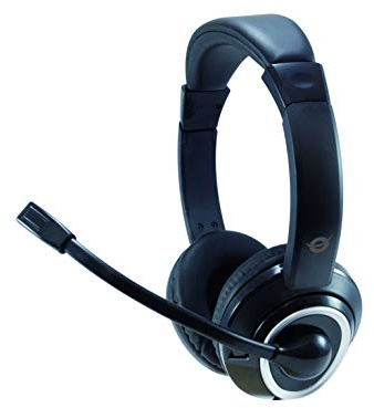 Conceptronic POLONA02BA Headset Klinke Kabel, Mikro, Lautstärkenregler. Stereo Y-K schwarz