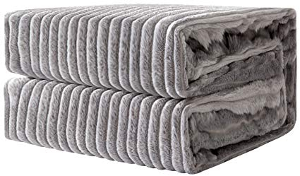 MIULEE Kuscheldecke Fleecedecke Flanell Decke Einfarbig Wohndecken Couchdecke Flauschig Überwurf Mikrofaser Tagesdecke Sofadecke Blanket Für Bett Sofa Schlafzimmer Büro 85x95Inch 220x240cm Grau