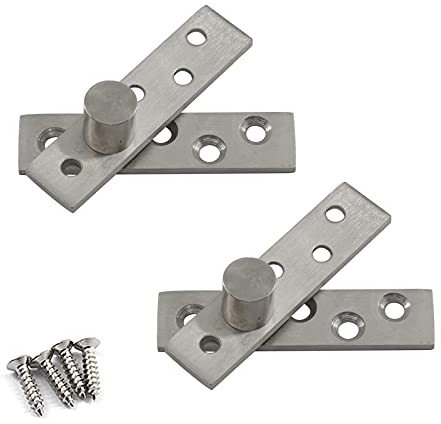 Bisagra pivotante de puerta de acero inoxidable de 75 mm, bisagra de eje hacia arriba y abajo (2 piezas)