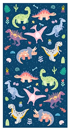 Theonoi Kinder Handtuch Badetuch Strandtuch Duschtuch für Mädchen und Jungen 100% Baumwolle 70x140 cm (Dinosaurier)