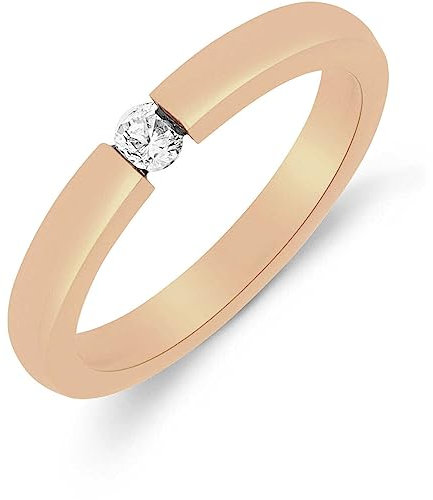 GIOIAPURA Damenring von Kaloos aus der Destino-Kollektion. Ring aus Edelstahl in Roségold, Größe 52. Referenz: KA213RS12, Hypoallergener Stahl, Zirkon