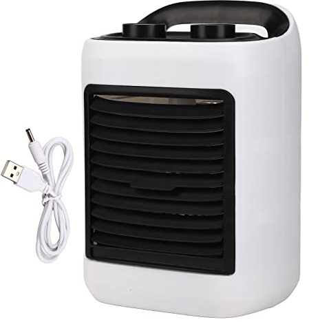 Ventilador De Aire Acondicionado Portátil, Multifunción USB 3 Velocidades Viento ángulos Amplios Enfriamiento Rápido Ventilador De Escritorio Portátil Con Tanque De Agua Grande Para Oficina En El Hoga