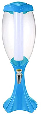 Distributeur de bière autoportant, distributeur de tour de bière en fût de bière 3L, distributeur de boissons transparentes pour jus de vin, avec lumières colorées et tube de glace amovible, pour ba