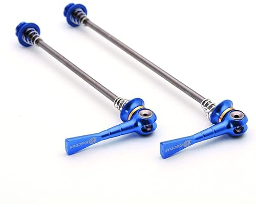 Fahrrad Schnellspanner Titaninum-Legierung ultra-light-Fahrrad Schnellspanner Mountainbikes Ti-Achsen-Spieß-Hebel vorne 100 hinten 130 / 135mm for MTB Bike-Hub Schnellspanner Fahrrad ( Color : Blue )