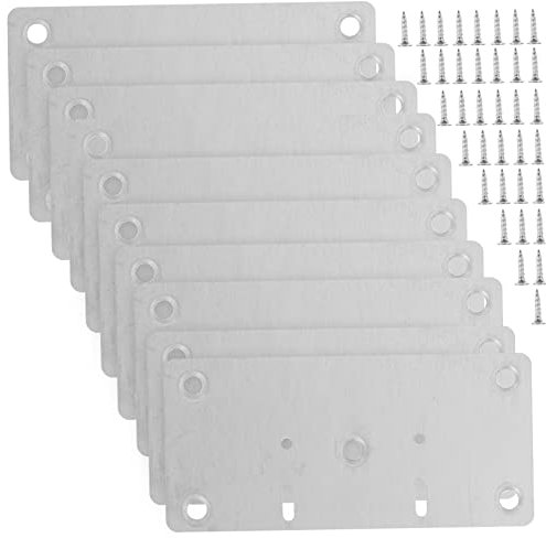 Housoutil Plaques De Réparation Pour Charnières Darmoire – Lot De 10 Pièces En Acier Inoxydable Avec Vis Faciles À Installer Pour Meubles En Bois