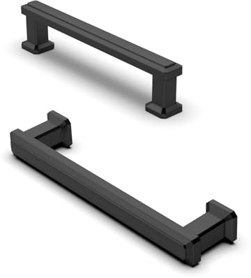 Furniware Pack of 10 Matt Black 96mm Cabinet Pulls