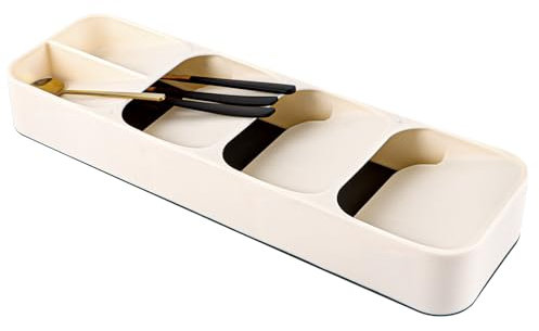 CYEER Besteck Organizer, Besteckorganizer für die Küchenschublade, Besteckkasten für Schubladen, Besteckschublade Einsatz Cutlery Organizer Schubladen Organizer Küche, 5 Fächer 39,5 x 11 CM