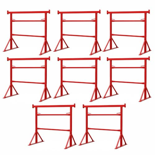 8X Builders Trestles Size.3 Adjustable Steel Stands 1.0m-1.8m