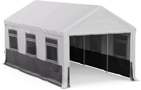 Blumfeldt Carpa - 6x3m, Carpas para Exteriores, Techo PE 170g, Paredes Laterales con Ventana, Estructura de Acero, Fácil Montaje, Resistente al Viento y a la Intemperie, Ideal para Fiestas y Jardín