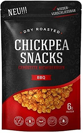 Chickpea Snacks - Knusprig Geröstete Kichererbsen - Studentenfutter - Proteinreicher Snack - 150g - Vegan & Glutenfrei (1 Karton, Barbecue)