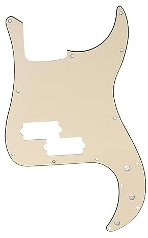 Pb Bass Schlagbrett 3-lagig mit 13 Löchern, Kunststoff, Beige | Ersatzteil für Pb Bass und Gitarre, Schutzfilm Ausführung, Passgenaue Schraubloch Anordnung