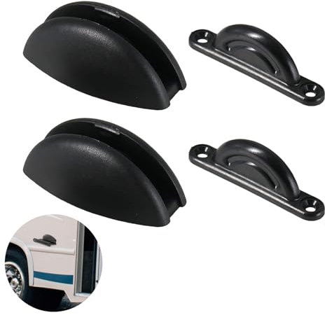 Confezione da 2 fermaporta per camper, roulotte e camper, colore nero