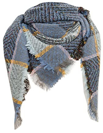 Schal Damen Dreiecksschal Mit Knöpfen Weich Scarf Dreieckstuch Lätzchen Schal Wintermode Schneeflockendruck Soft Wrap Großen Dreieckschal