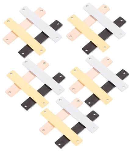 PLAFOPE 12stücke Stanzbleche Rechteckige Charms Für -tags Und Schmuckherstellung Gravierbar Rostfrei Farben