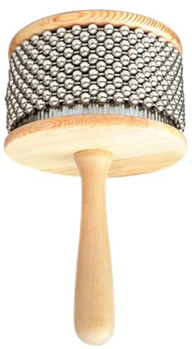 Percussion Instrument,Cabasa 4.5'' Stainless Steel Wood Handle Latin Percussion for Band Music Education, Hand Percussion Instruments