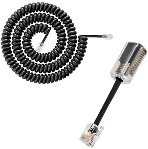 HXNH 1 Set RJ9-Telefonhörer-Kabel-Entwirrer, um 360 Grad drehbar, schwenkbar, einfach zu bedienen, Festnetz-Mobilteil-Kabel
