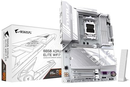 GIGABYTE Carte mère B850 AORUS Elite WIFI7 Ice AMD AM5 LGA 1718, ATX, DDR5, 3X M.2, PCIe 5.0, USB-C, WIFI7, 2,5 GbE LAN, EZ-Loquet