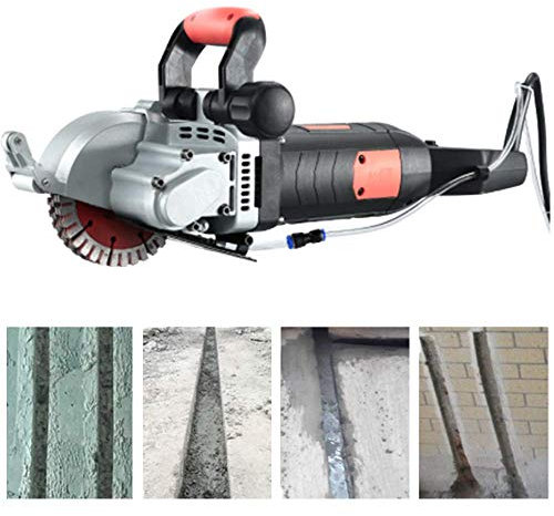 HQYMXYGEUR Machine de découpe de rainure de Mur électrique avancée de 5500 W, 133 mm, rainure d'encoche maximale de 40 mm pour Brique, Granit, marbre, carrelage, 5 Lames
