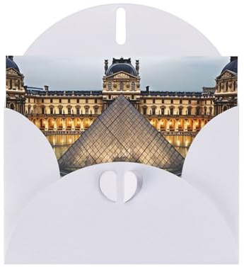 Louvre Museum in Paris Grußkarten mit Umschlägen, einzigartiges Design, Blanko-Notizkarten, 10,2 x 15,2 cm, Pop-Up-Karten für alle Anlässe, Geburtstagskarte