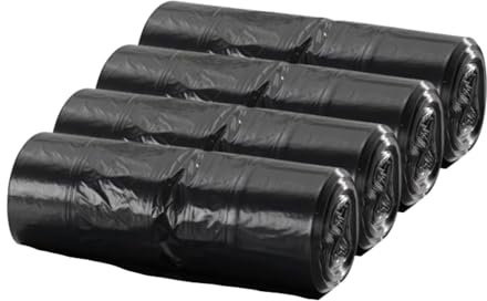 Bottari 60 Sacchi Immondizia 40L 55x65 cm con Maniglie di Chiusura, Nero, Sacchi per Spazzatura Resistenti e Riciclati, 4 Rotoli da 15 Pezzi