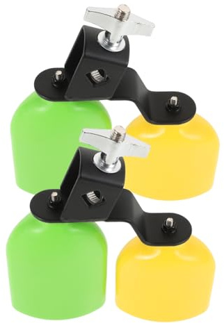 CORHAD 1 Paar Hochton und Tiefton Kuhglocken Set aus Kunststoff Bicolor Cowbells für Schlagzeug Set für Musikaufführungen Tanz Events und Sportveranstaltungen Langlebig und Vielseitig