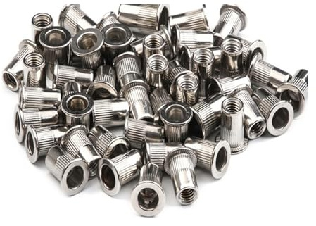 Rivetti in acciaio inossidabile 304, dadi, inserti, dadi filettati a testa piatta(50PCS,M10)