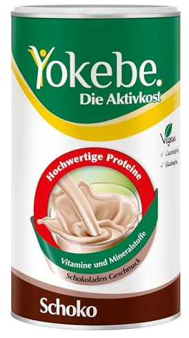 YOKEBE Schoko – Diätshake zum Abehmen – glutenfrei, laktosefrei und vegan – Mahlzeitersatz zur Gewichtsabnahme mit hochwertigen Proteinen – Schoko-Geschmack – 500 g