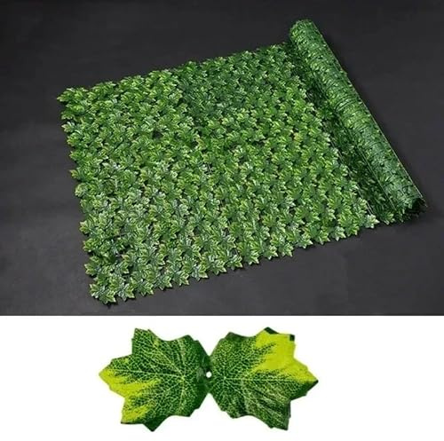Valla de privacidad de hiedra artificial, seto de hojas verdes para decoración del hogar, jardín, balcón, planta sintética (WL-CY-HFY, 50 x 500 cm)