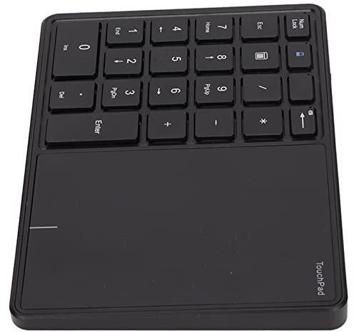 Yunseity Wireless Numerische Tastatur -Touchpad -Design 22 Tasten Dual Modus Verbindungstyp C Schnittstelle, Tragbare Größe für das Reisen, Kompatibel mit Mehreren Systemen (Black)