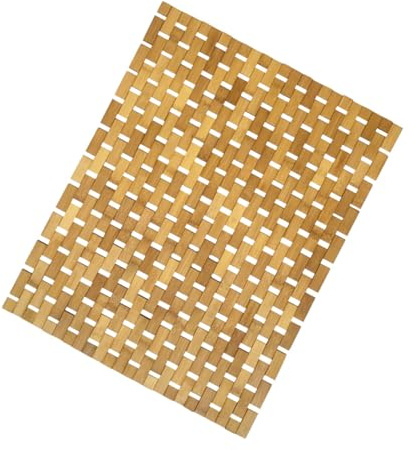 DIYEAH Tapete Antideslizante de Bambú Natural 60X40 CM para Baño y Hogar Alfombra Absorbente para Entrada y Balcón Felpudo Seguro y Resistente para Suelos Húmedos