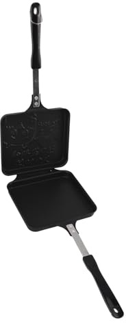 TOPINCN Macchina per Panini Caldi, Tostapane per Panini Alla Griglia per Piccole Frittelle di Pane, Padella Ribaltabile con Pressa per Griglia a Doppia Faccia per il Campeggio (stile 1)