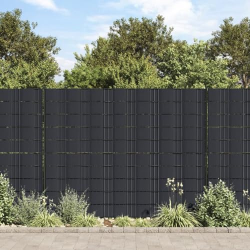 QJBSAVVA Garten Sichtschutzstreifen 4er Set 35 m PVC Matt-Dunkelgrau Windschutz & Blendschutz für Maschendrahtzaun Hundezaun Gartenzaun Modernes Design & Langlebig