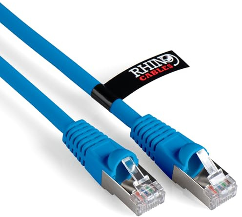 rhinocables CAT 6a Ethernet Cable | 10Gbps S/FT High-Speed & Large Bandwidth Data Transfer | Reliable LAN Network RJ45 Cable | Wi-Fi Broadband Cable for Seamless Gaming & Streaming (7m, Blue)