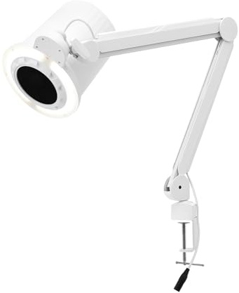 Bdneygtyr Nagelstaubsauger mit LED-Licht & Verstellbarem Arm, 55W Nail Dust Collector mit 10 Geschwindigkeiten & 2 Filtern für Nagelstudio & Zuhause – Absaugung Nägel Weiß