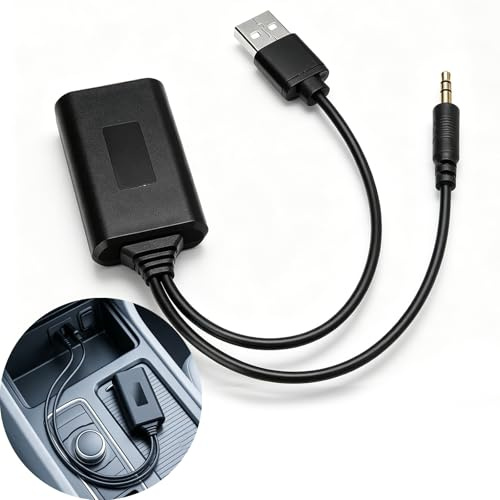Cloxtralon Aux Bluetooth Adapter Auto, Bluetooth 5.0 Audio Adapter mit 3.5mm Schnittstelle, Kompatibel mit Fahrzeugen mitAnschluss, Bluetooth Adapter für Auto, Wireless Audio Empfänger &