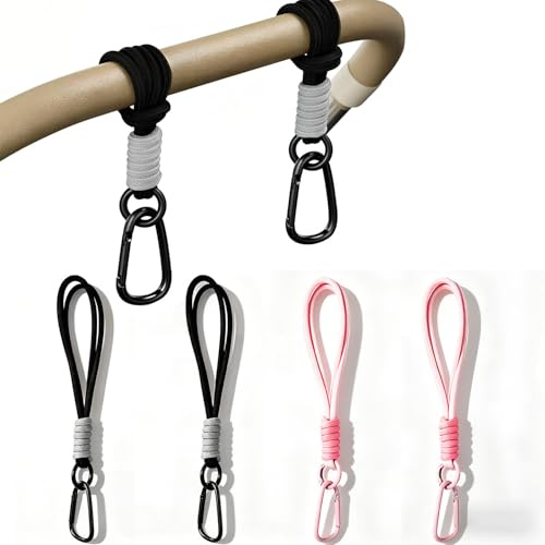 4Pcs Buggy Clips for Pram,Multifunctionar Hooks for Baby Strollers,Wheelchairs,Walkers for Seniors,Shopping Trolleys,Bicycles(Black,Pink)