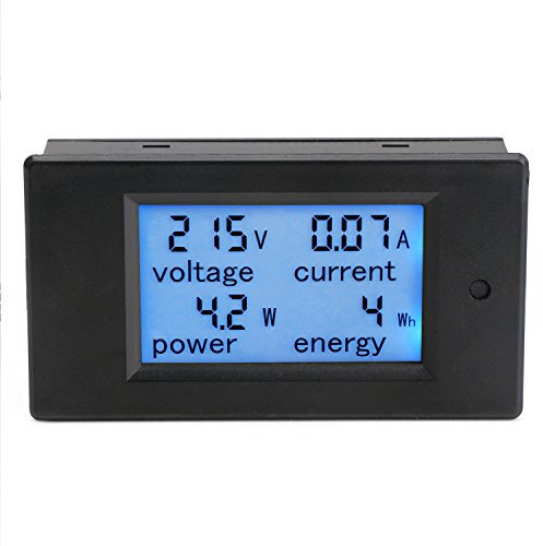 DROK® Multimètre Digital AC 80-260V 100A Energy Monitor Voltmètre Ampèremètre Puissance Panel Meter Compteur Electricité LCD Rétro-éclairage Bleu Affichage avec Transformateur CT