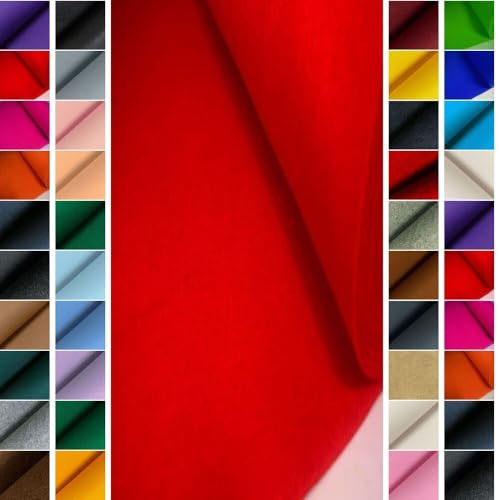 StoffBook ROT PREMIUM FILZSTOFF 4MM EDLE OPTIK WIE WOLLFILZ BASTELFILZ 100CM BREITE, C989